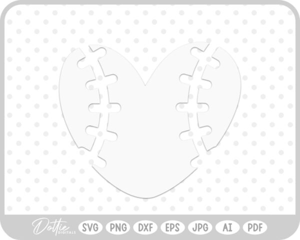 Baseball Heart SVG PNG DXF – Cricut Silhouette Cutting File