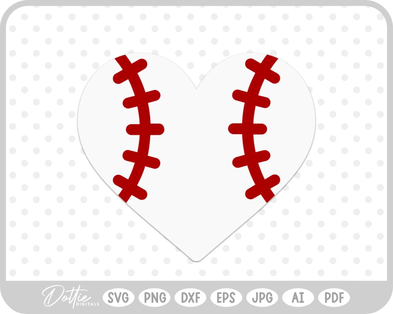 Baseball Heart SVG PNG DXF – Cricut Silhouette Cutting File