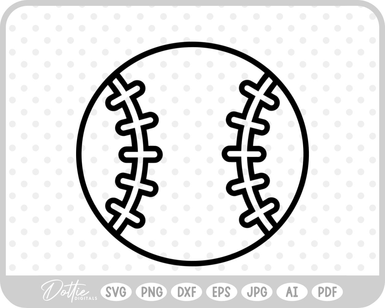 Baseball Outline SVG PNG DXF – Cricut Silhouette Cutting File
