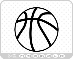 Basketball Outline SVG PNG DXF – Cricut Silhouette Cutting File