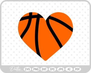 Basketball Heart SVG PNG DXF – Cricut Silhouette Cutting File