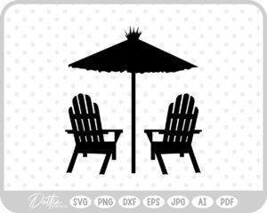 Beach Chair Summer Umbrella Sand Vacation  SVG PNG DXF – Cricut Silhouette Cutting File
