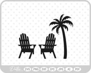 Beach Chair Summer Palm Tree Sand SVG PNG DXF – Cricut Silhouette Cutting File