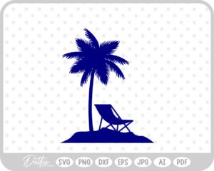 Palm Tree Tropical Plant Summer Vacay Beach SVG PNG DXF – Cricut Silhouette Cutting File
