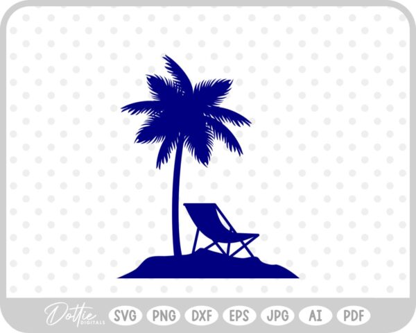 Palm Tree Tropical Plant Summer Vacay Beach SVG PNG DXF – Cricut Silhouette Cutting File