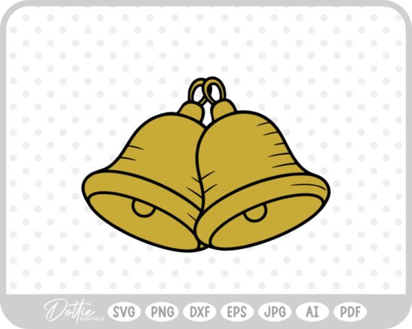 Bells Christmas Wedding Bell SVG PNG DXF – Cricut Silhouette Cutting File