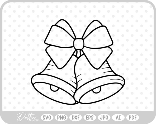 Bells Christmas Wedding Bell Sleigh SVG PNG DXF – Cricut Silhouette Cutting File
