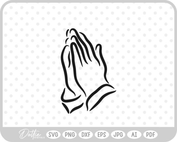 Praying Hands Religious Jesus  SVG PNG DXF – Cricut Silhouette Cutting File
