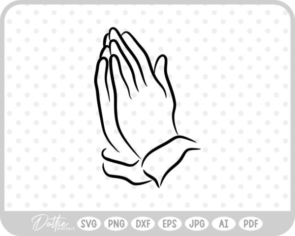Praying Hands Religious Jesus  SVG PNG DXF – Cricut Silhouette Cutting File