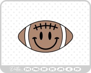 Smiling Football Big Game Sunday Half Time Show SVG PNG DXF – Cricut Silhouette Cutting File