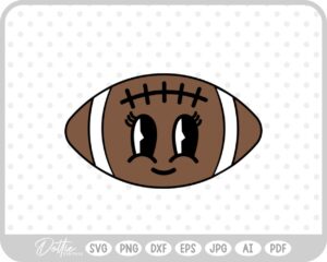 Smiling Football Big Game Sunday Half Time Show SVG PNG DXF – Cricut Silhouette Cutting File