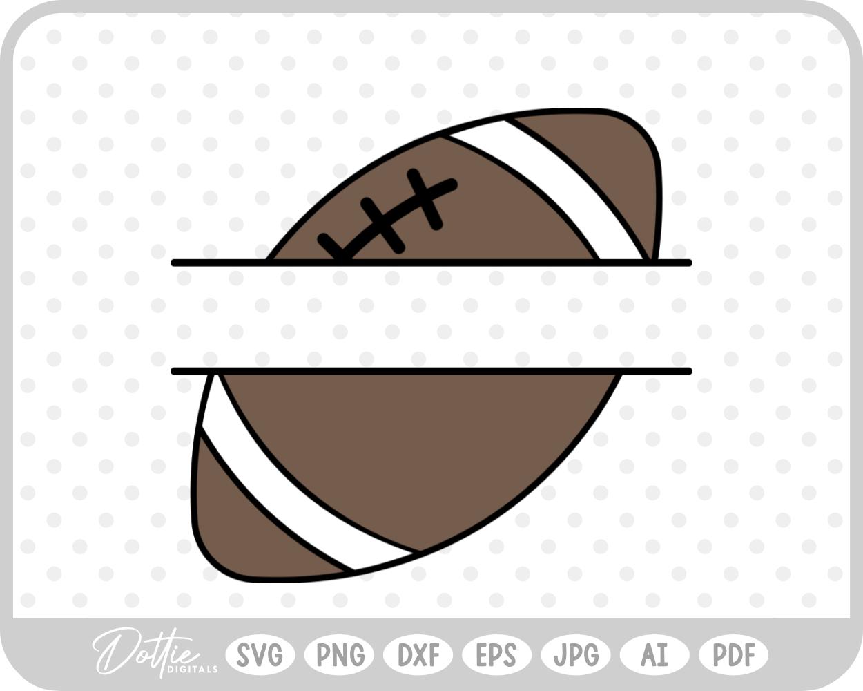 Split Monogram Football Big Game Sunday Half Time Show SVG PNG DXF – Cricut Silhouette Cutting File