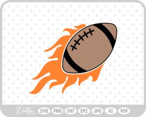 Flaming Football Big Game Sunday Half Time Show SVG PNG DXF – Cricut Silhouette Cutting File
