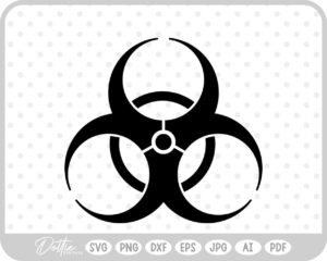 Biohazard Symbol  SVG PNG DXF – Cricut Silhouette Cutting File