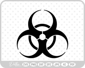 Biohazard Symbol  SVG PNG DXF – Cricut Silhouette Cutting File