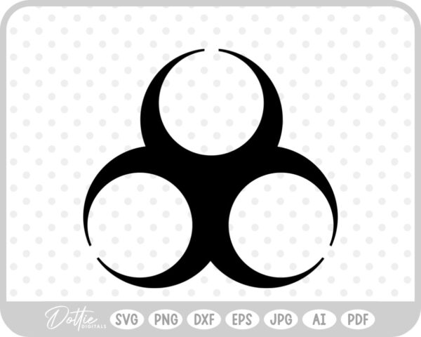 Biohazard Symbol  SVG PNG DXF – Cricut Silhouette Cutting File