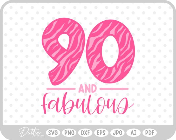 90 & Fabulous Tiger Print SVG PNG DXF – Cricut Silhouette Cutting File