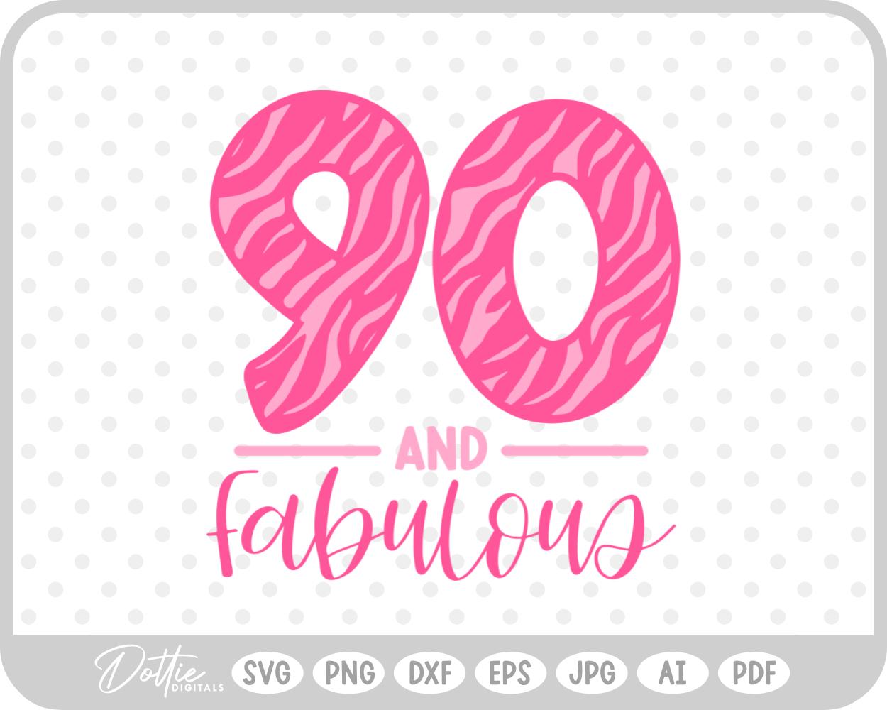 90 & Fabulous Tiger Print SVG PNG DXF – Cricut Silhouette Cutting File