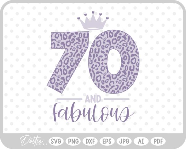 70 & Fabulous Leopard Print SVG PNG DXF – Cricut Silhouette Cutting File