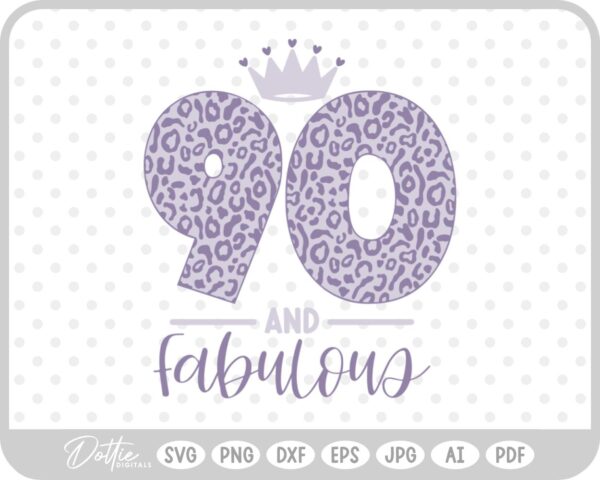 90 & Fabulous Leopard Print SVG PNG DXF – Cricut Silhouette Cutting File