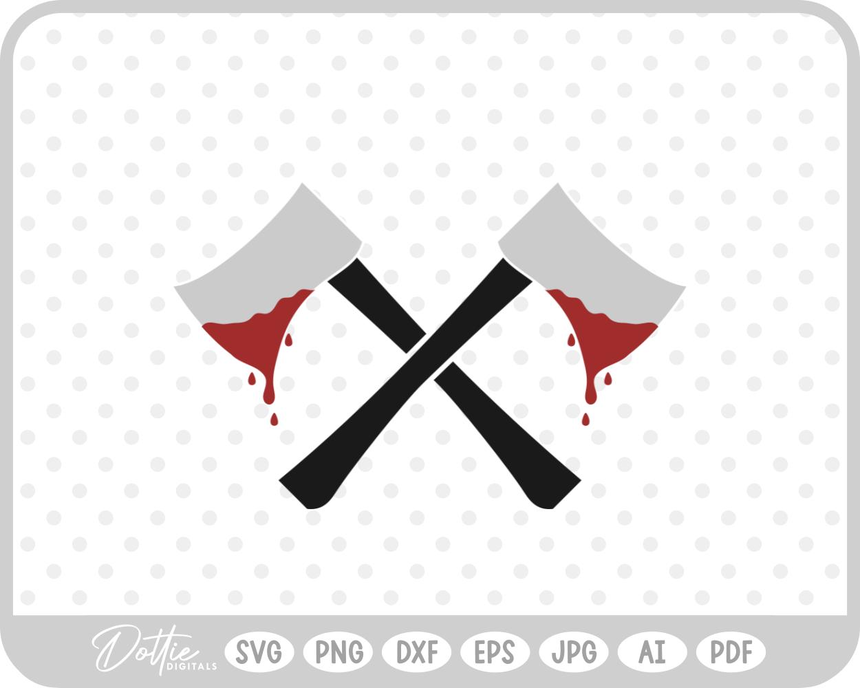 Axe Axes Halloween Blood SVG PNG DXF – Cricut Silhouette Cutting File