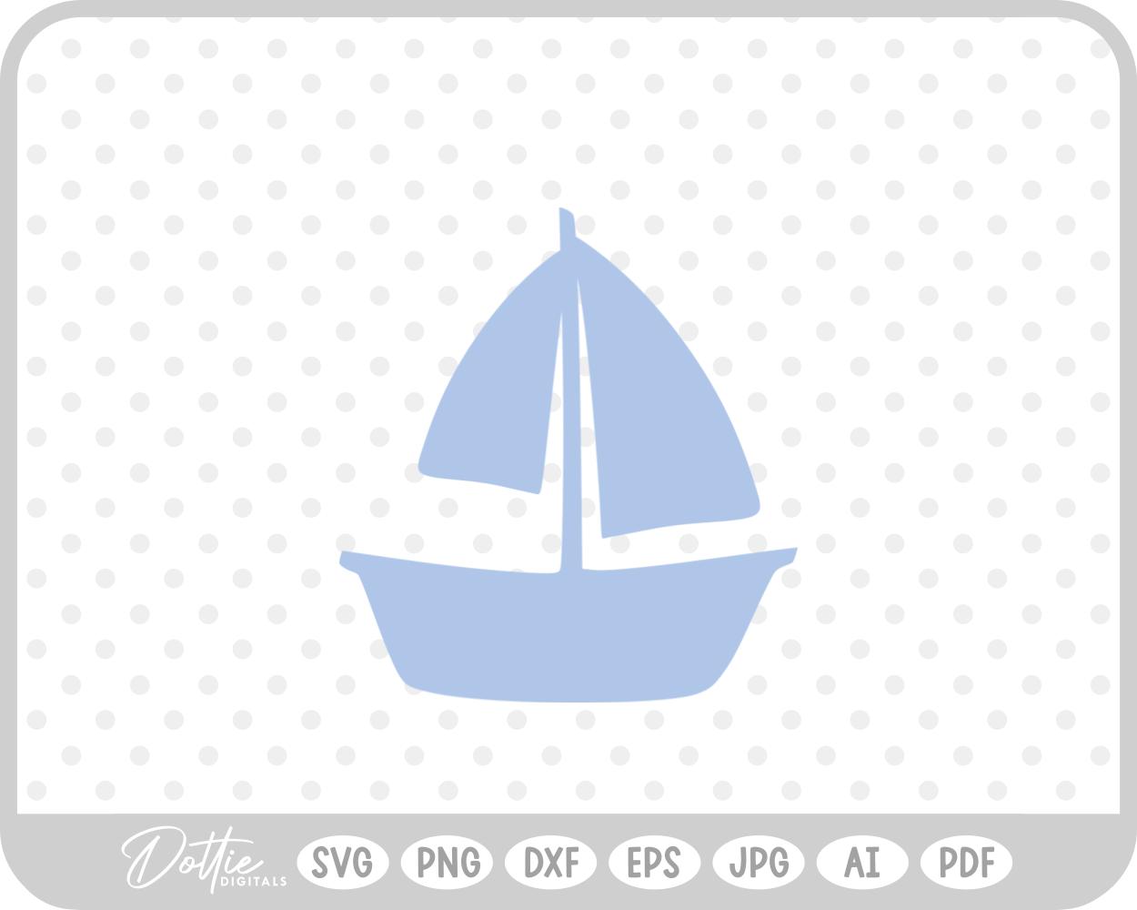 Sailing Boat SVG PNG DXF – Cricut Silhouette Cutting File