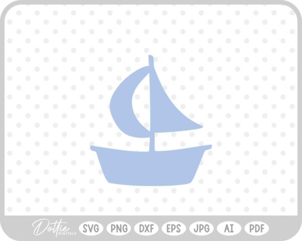 Sailing Boat SVG PNG DXF – Cricut Silhouette Cutting File