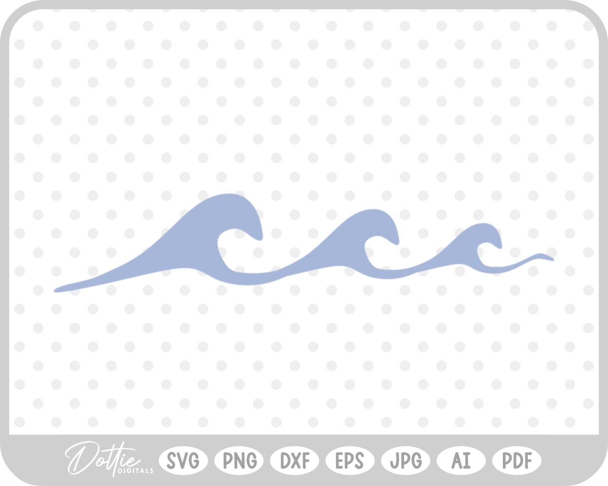 Ocean Waves Doodle SVG PNG DXF – Cricut Silhouette Cutting File