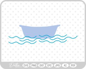 Boat in Ocean SVG PNG DXF – Cricut Silhouette Cutting File