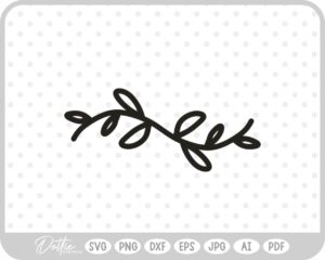 Doodle Hand Drawn Leaf Vine  SVG PNG DXF – Cricut Silhouette Cutting File