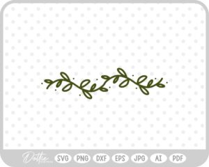 Botanical Leaf Vine Doodle SVG PNG DXF – Cricut Silhouette Cutting File