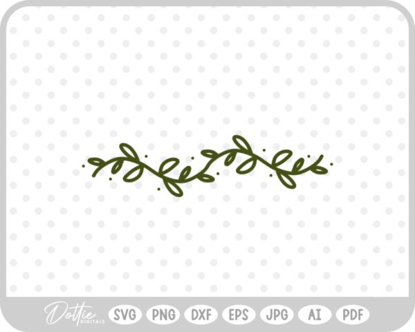 Botanical Leaf Vine Doodle SVG PNG DXF – Cricut Silhouette Cutting File