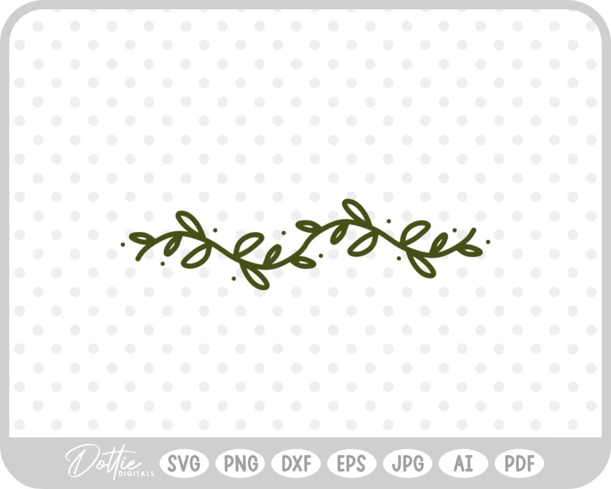 Botanical Leaf Vine Doodle SVG PNG DXF – Cricut Silhouette Cutting File