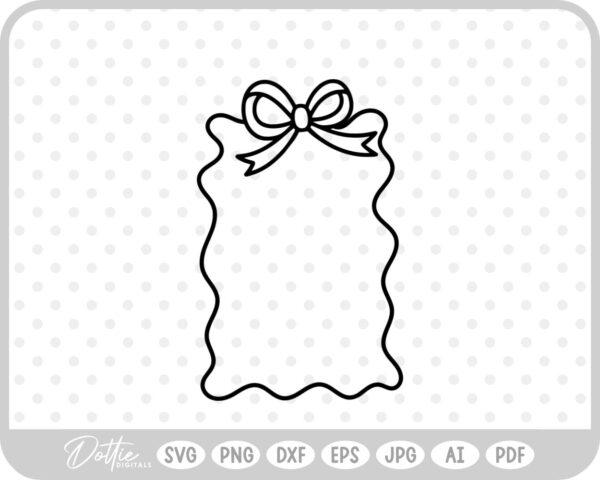 Black Frilly Ribbon Bow Border Wavy SVG PNG DXF – Cricut Silhouette Cutting File