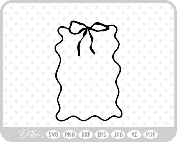 Black Frilly Ribbon Bow Border Wavy SVG PNG DXF – Cricut Silhouette Cutting File
