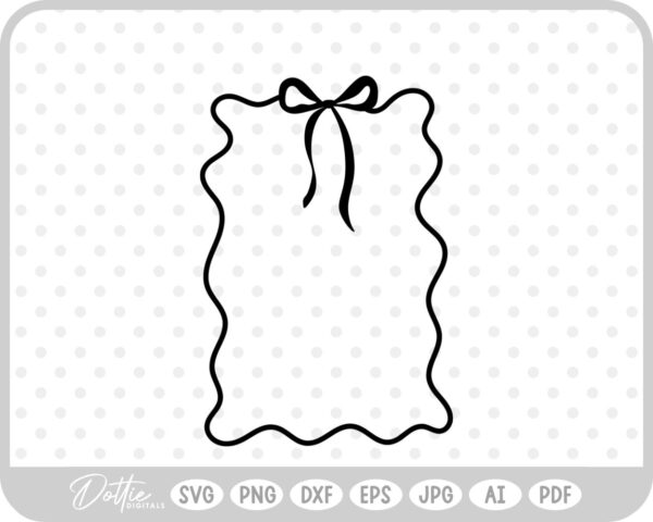 Frilly Ribbon Bow Border Wavy SVG PNG DXF – Cricut Silhouette Cutting File