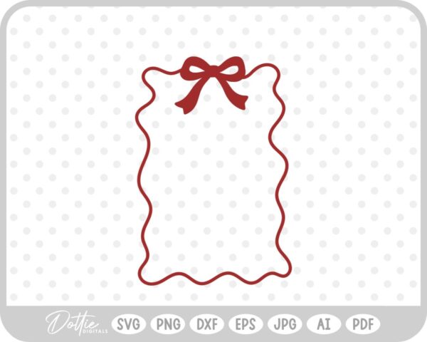 Frilly Ribbon Bow Border Wavy SVG PNG DXF – Cricut Silhouette Cutting File