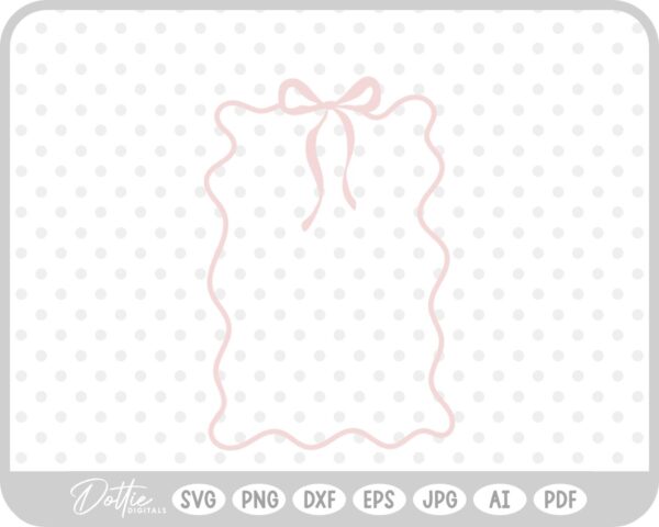 Frilly Ribbon Bow Border Wavy SVG PNG DXF – Cricut Silhouette Cutting File