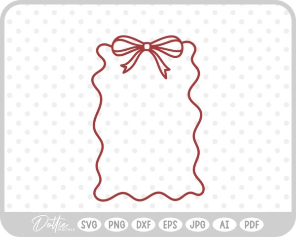 Frilly Ribbon Bow Border Wavy SVG PNG DXF – Cricut Silhouette Cutting File