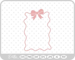 Pink Frilly Ribbon Bow Border Wavy SVG PNG DXF – Cricut Silhouette Cutting File
