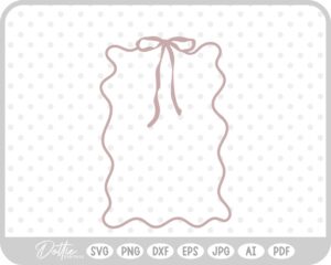 Pink Frilly Ribbon Bow Border Wavy SVG PNG DXF – Cricut Silhouette Cutting File