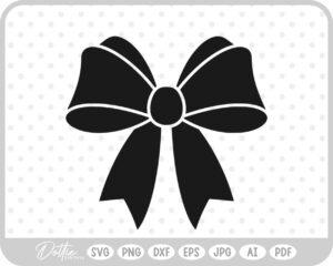 Ribbon Bow Knot Tied Hair Cute SVG PNG DXF – Cricut Silhouette Cutting File