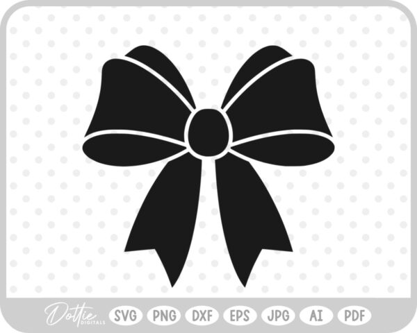 Ribbon Bow Knot Tied Hair Cute SVG PNG DXF – Cricut Silhouette Cutting File