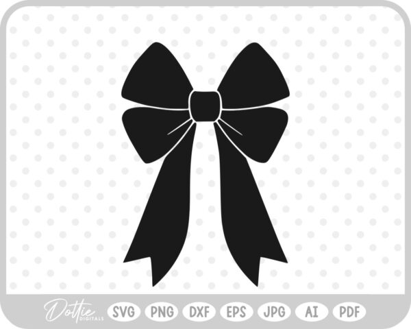 Ribbon Bow Knot Tied Hair Cute SVG PNG DXF – Cricut Silhouette Cutting File