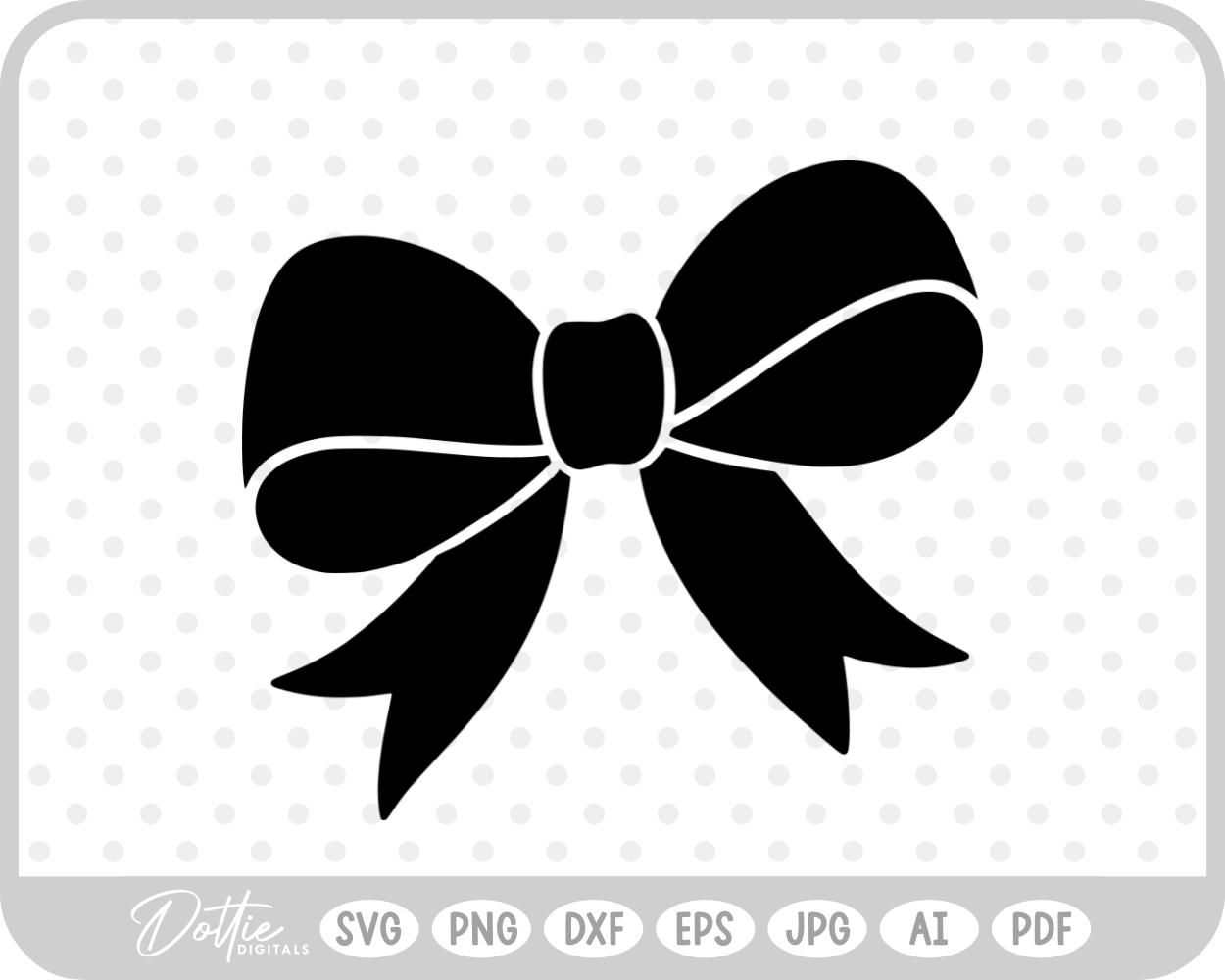 Ribbon Bow Hand Drawn Doodle SVG PNG DXF – Cricut Silhouette Cutting File