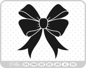 Ribbon Bow Knot Tied Hair Cute SVG PNG DXF – Cricut Silhouette Cutting File