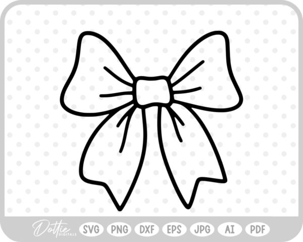 Ribbon Bow Hand Drawn Doodle SVG PNG DXF – Cricut Silhouette Cutting File