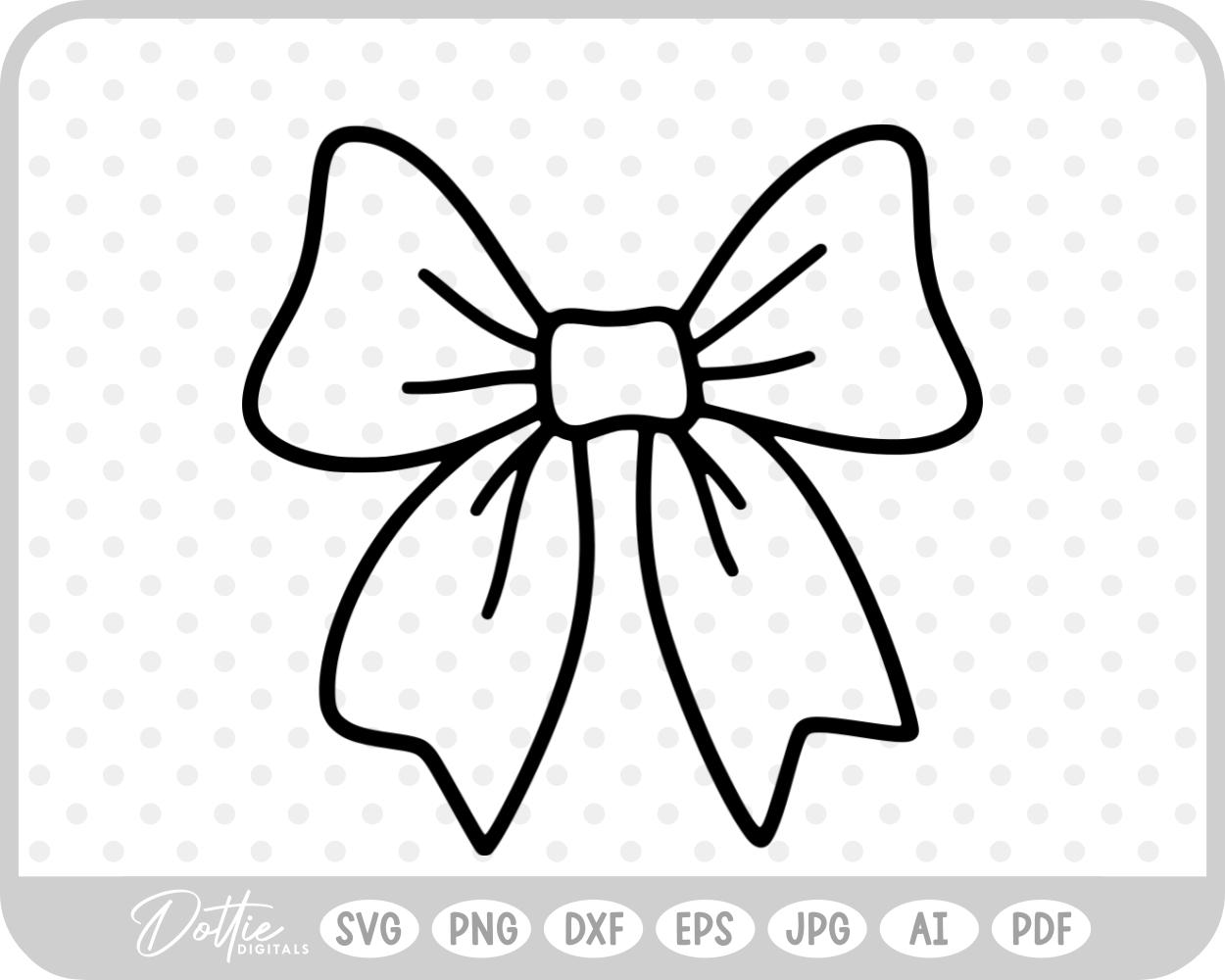 Ribbon Bow Hand Drawn Doodle SVG PNG DXF – Cricut Silhouette Cutting File