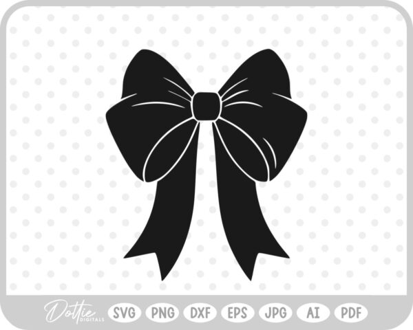 Ribbon Bow Knot Tied Hair Cute SVG PNG DXF – Cricut Silhouette Cutting File