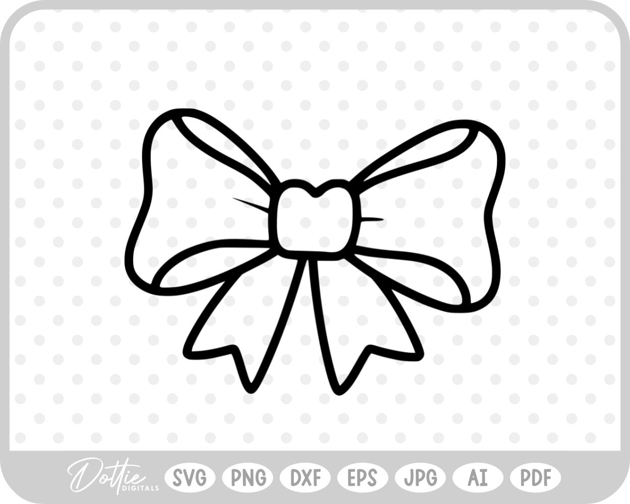 Ribbon Bow Hand Drawn Doodle SVG PNG DXF – Cricut Silhouette Cutting File